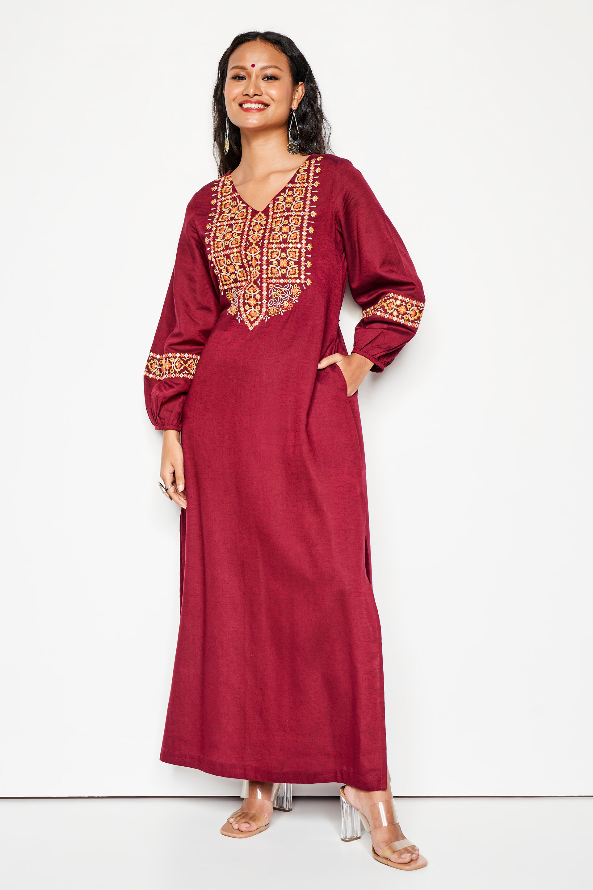 Priyotama Maxi Dress, Wine, image 2